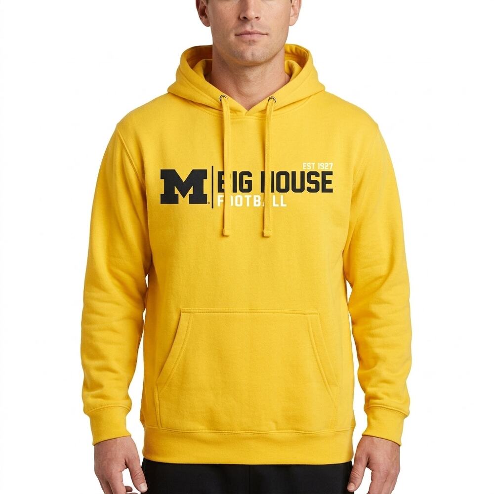 J2 Sport Athletic Michigan Big House Football Graphic Hoodie Men Size S